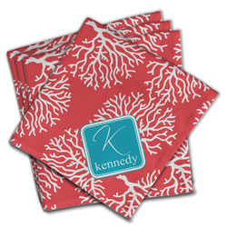 Coral & Teal Cloth Napkins (Set of 4) (Personalized)