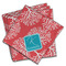 Coral & Teal Cloth Napkins (Set of 4) (Personalized)