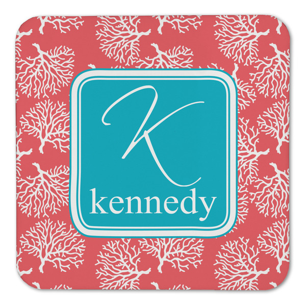 Coral & Teal Coaster Set - FRONT (one)