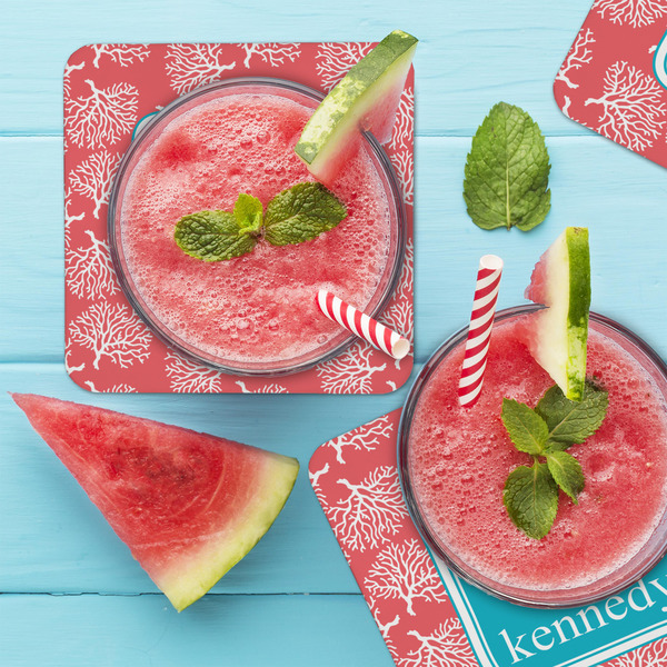 Coral & Teal Coaster Set - LIFESTYLE