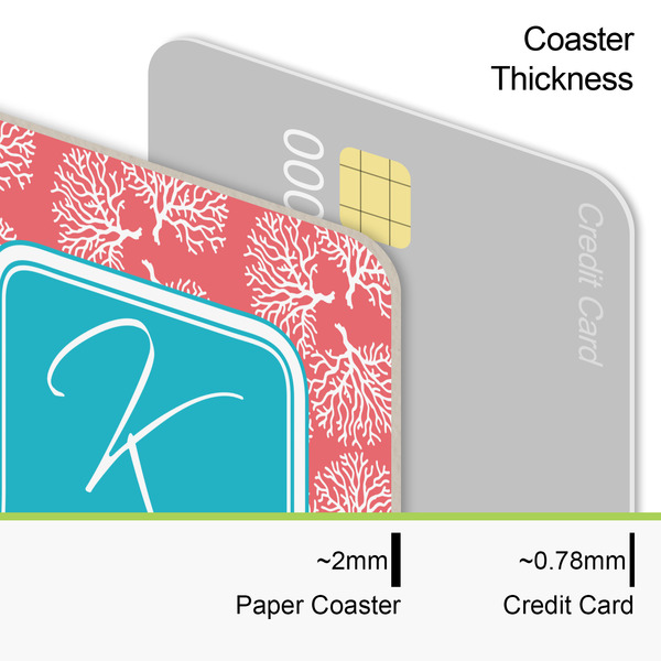 Coral & Teal Coaster Thickness
