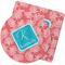 Coral & Teal Rubber Backed Coaster (Personalized)