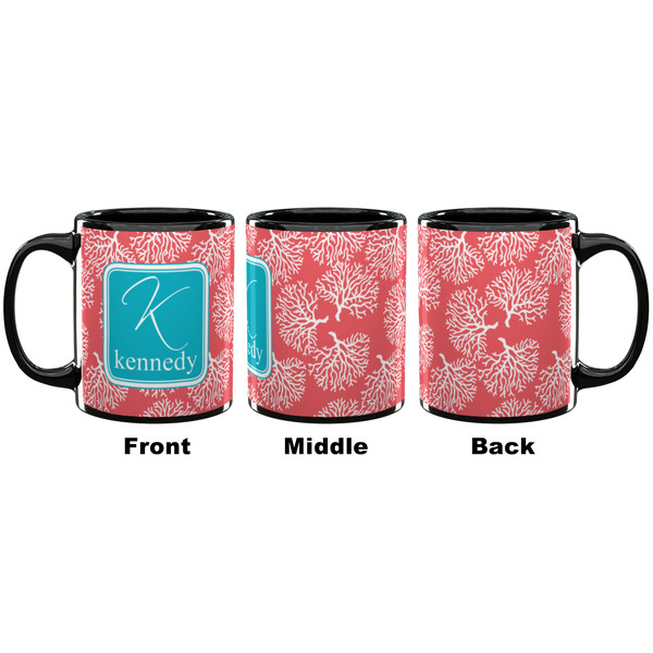 Coral & Teal Coffee Mug - 11 oz - Black APPROVAL