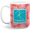 Coral & Teal 11 Oz Coffee Mug - White (Personalized)