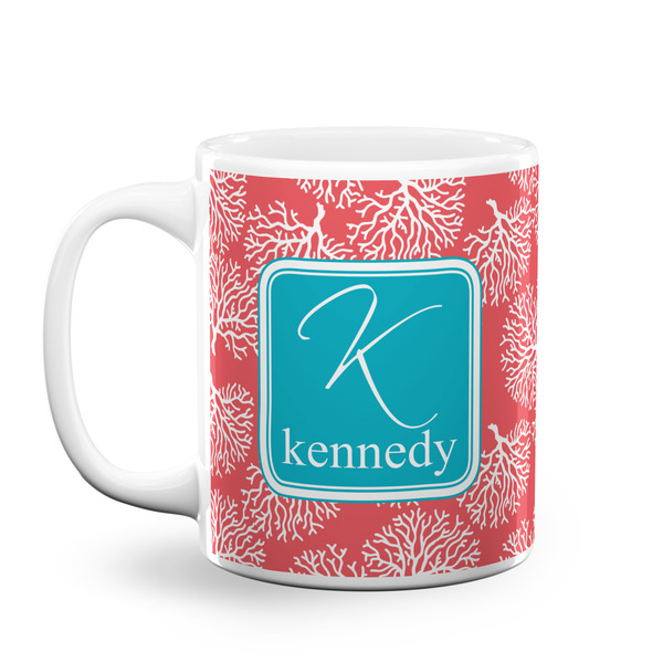 Custom Coral & Teal Coffee Mug (Personalized)