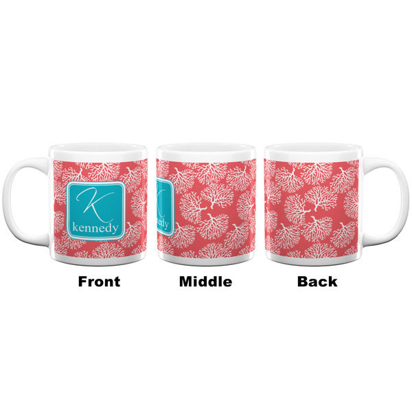 Coral & Teal Coffee Mug - 20 oz - White APPROVAL