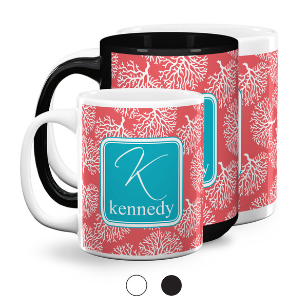 Coral & Teal Coffee Mugs Main