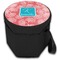 Coral & Teal Collapsible Personalized Cooler & Seat (Closed)