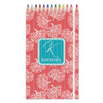 Coral & Teal Colored Pencils (Personalized)