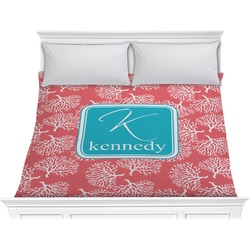 Coral & Teal Comforter - King (Personalized)