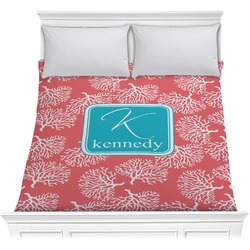 Coral & Teal Comforter - Full / Queen (Personalized)