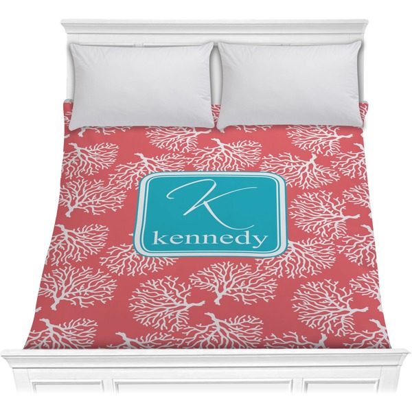 Custom Coral & Teal Comforter - Full / Queen (Personalized)