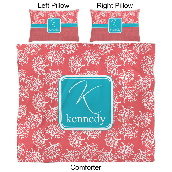 Coral & Teal Comforter Set - King - Approval