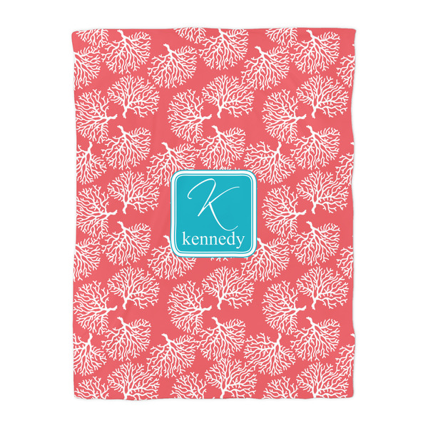 Coral & Teal Comforter - Twin - Front