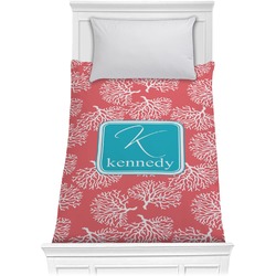 Coral & Teal Comforter - Twin (Personalized)