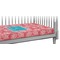 Coral & Teal Crib 45 degree angle - Fitted Sheet