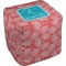 Coral & Teal Cube Poof Ottoman (Top)