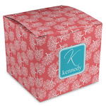 Coral & Teal Cube Favor Gift Boxes (Personalized)