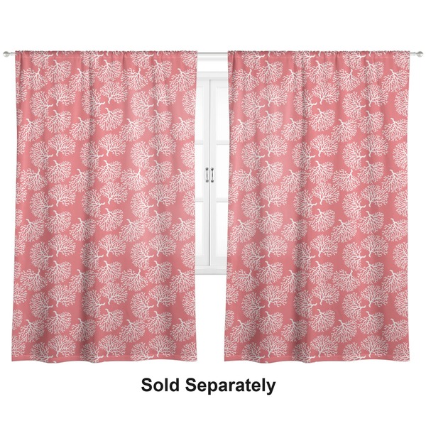 Custom Coral & Teal Curtain Panel - Custom Size