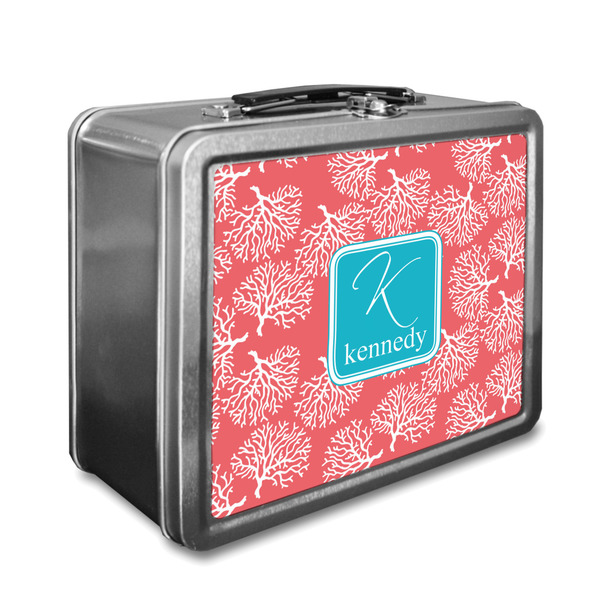 Custom Coral & Teal Lunch Box (Personalized)
