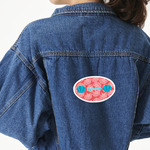 Coral & Teal Twill Iron On Patch - Custom Shape - X-Large (Personalized)