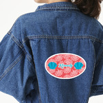 Coral & Teal Twill Iron On Patch - Custom Shape - 2XL - Set of 4 (Personalized)