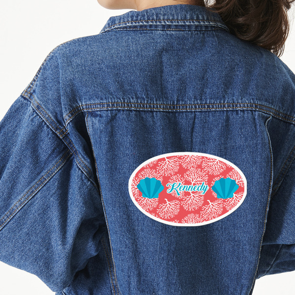 Custom Coral & Teal Twill Iron On Patch - Custom Shape - 2XL - Set of 4 (Personalized)