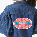 Coral & Teal Twill Iron On Patch - Custom Shape - 3XL - Set of 4 (Personalized)