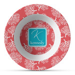 Coral & Teal Plastic Bowl - Microwave Safe - Composite Polymer (Personalized)