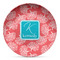 Coral & Teal DecoPlate Oven and Microwave Safe Plate - Main