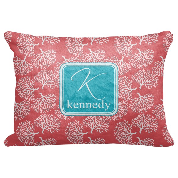 Custom Coral & Teal Decorative Baby Pillowcase - 16"x12" (Personalized)