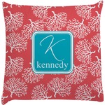 Coral & Teal Decorative Pillow Case (Personalized)