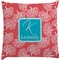 Coral & Teal Decorative Pillow Case (Personalized)