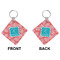 Coral & Teal Diamond Keychain (Front + Back)
