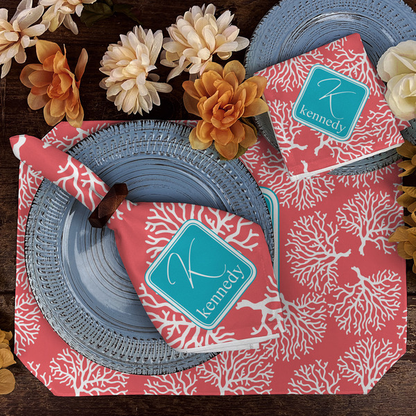 Coral & Teal Dining Set