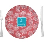 Coral & Teal 10" Glass Lunch / Dinner Plates - Single or Set (Personalized)