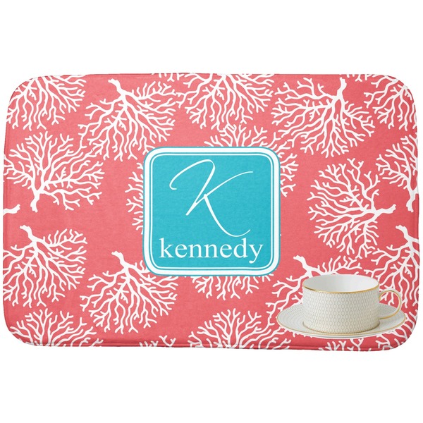 Coral & Teal Dish Drying Mat
