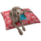 Coral & Teal Dog Bed - Large w/ Name and Initial