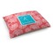 Coral & Teal Dog Bed - Medium w/ Name and Initial