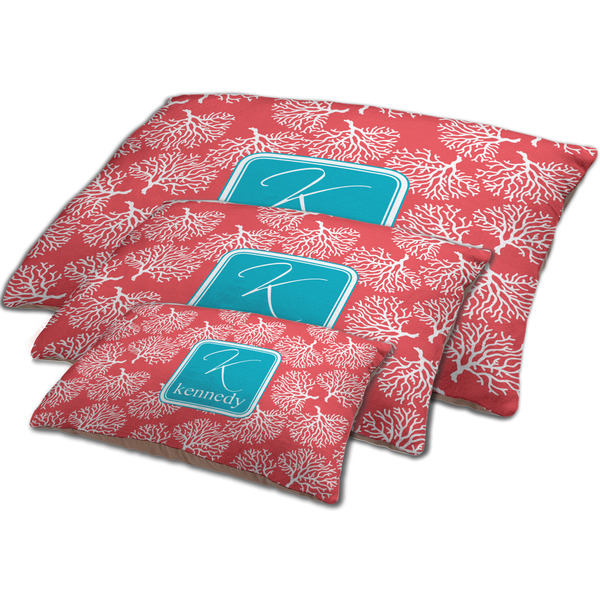 Coral & Teal Dog Beds - MAIN (sm, med, lrg)
