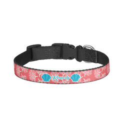 Coral & Teal Dog Collar - Large (Personalized)