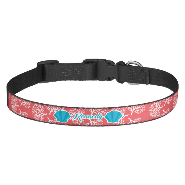 Custom Coral & Teal Dog Collar (Personalized)