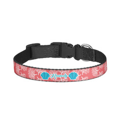 Coral & Teal Dog Collar - Small (Personalized)