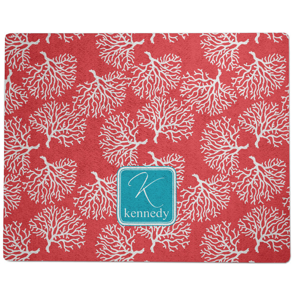 Coral & Teal Dog Food Mat - Large without Bowls