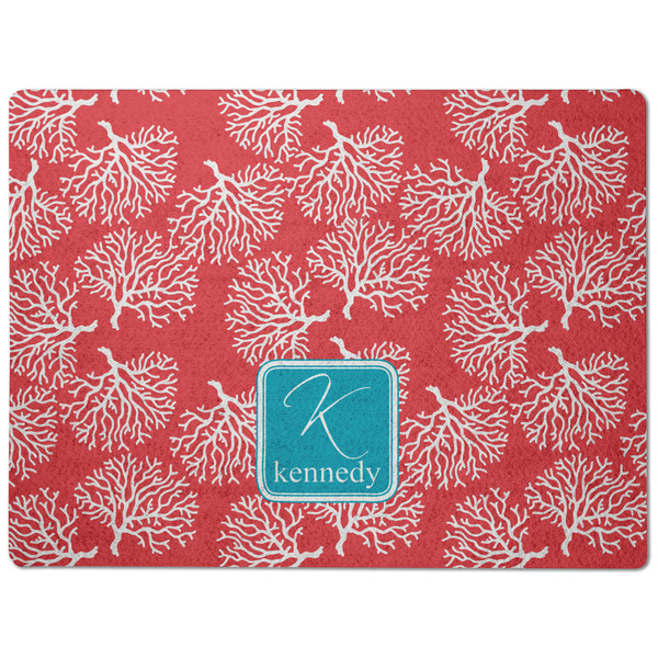 Coral & Teal Dog Food Mat - Medium without bowls