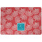 Coral & Teal Dog Food Mat w/ Name and Initial
