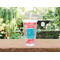 Coral & Teal Double Wall Tumbler with Straw Lifestyle