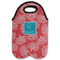 Coral & Teal Double Wine Tote - Flat (new)