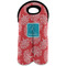 Coral & Teal Wine Tote Bag (2 Bottles) (Personalized)