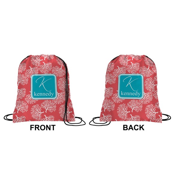 Coral & Teal Drawstring Backpack